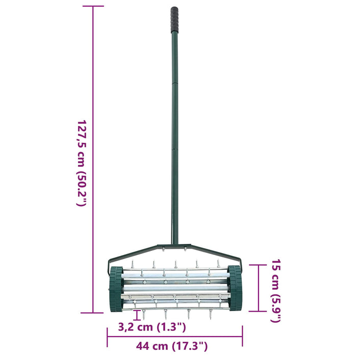 Rola de gazon trasă cu cleme pentru aerator Verde 127,5 x 44 cm - WALTI WALTI