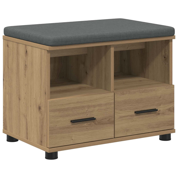 Bancă pentru pantofi cu pernă Stejar Artizanal 60 x 38 x 46 cm WALTI