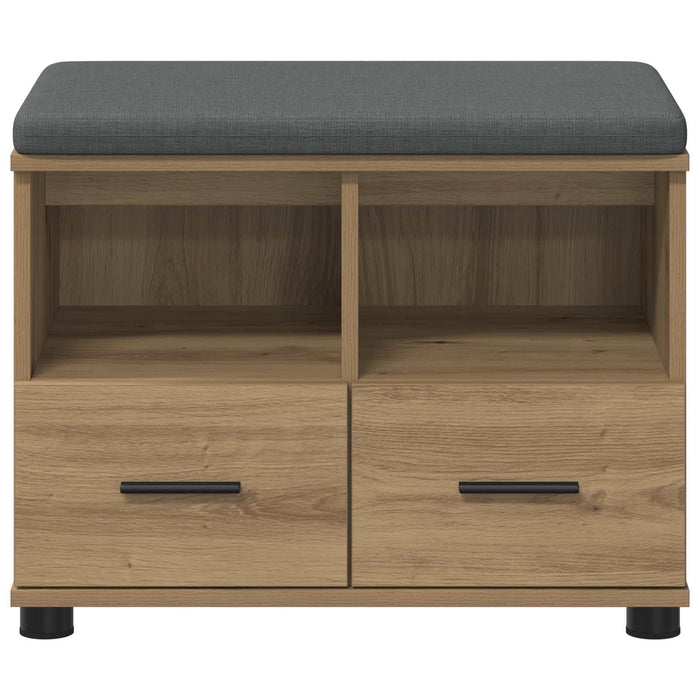 Bancă pentru pantofi cu pernă Stejar Artizanal 60 x 38 x 46 cm WALTI