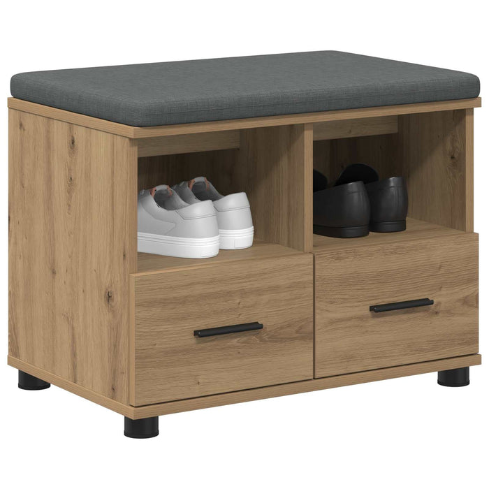 Bancă pentru pantofi cu pernă Stejar Artizanal 60 x 38 x 46 cm WALTI