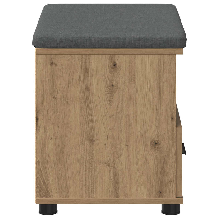 Bancă pentru pantofi cu pernă Stejar Artizanal 60 x 38 x 46 cm WALTI