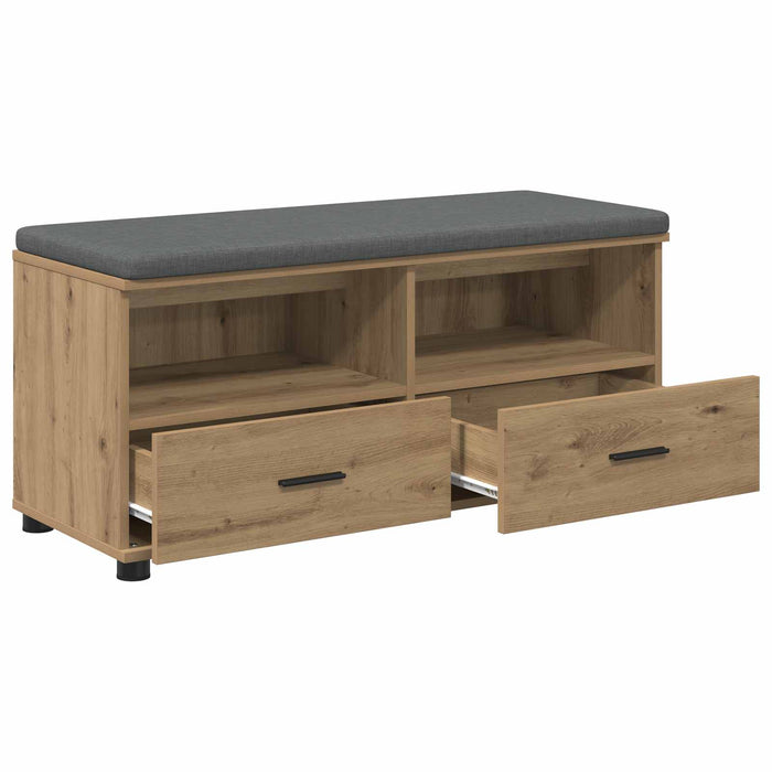 Bancă pentru pantofi cu pernă Stejar Artizanal 100 x 38 x 46 cm WALTI