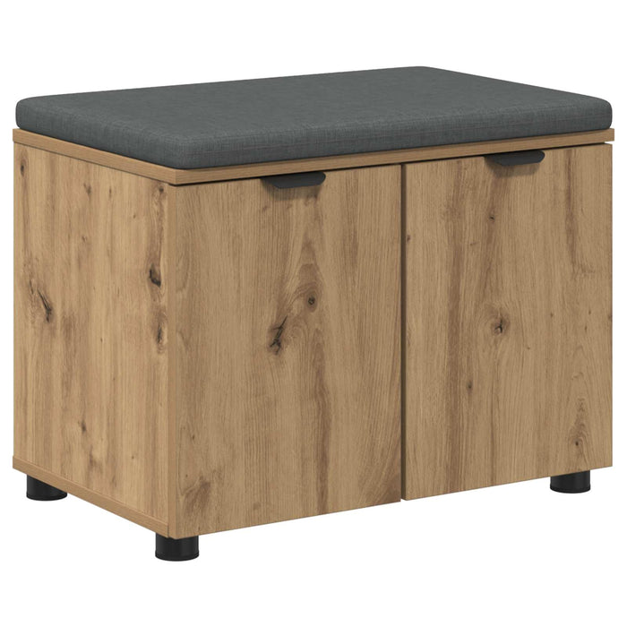 Bancă pentru pantofi cu pernă Stejar Artizanal 60 x 38 x 46 cm WALTI