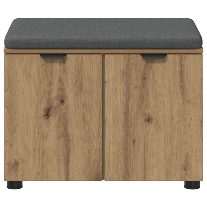 Bancă pentru pantofi cu pernă Stejar Artizanal 60 x 38 x 46 cm WALTI