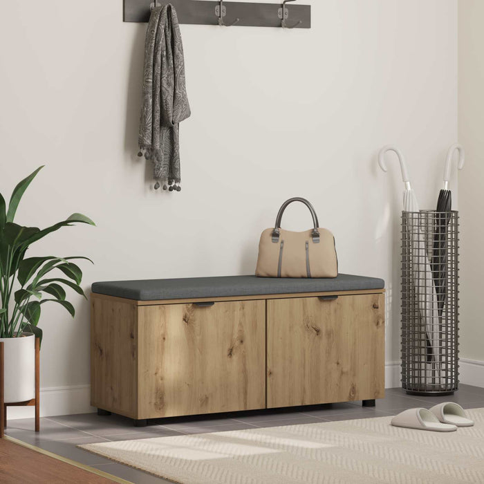 Bancă pentru pantofi cu pernă Stejar Artizanal 100 x 38 x 46 cm WALTI
