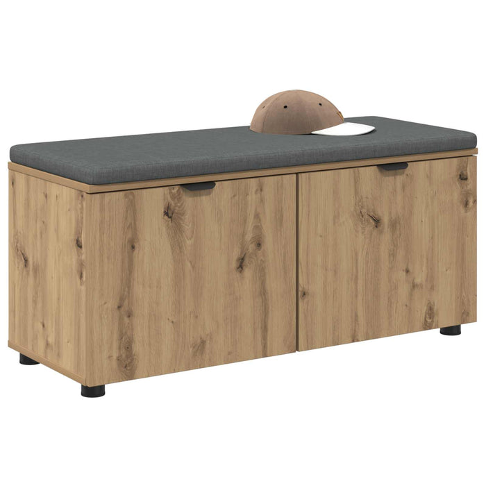 Bancă pentru pantofi cu pernă Stejar Artizanal 100 x 38 x 46 cm WALTI