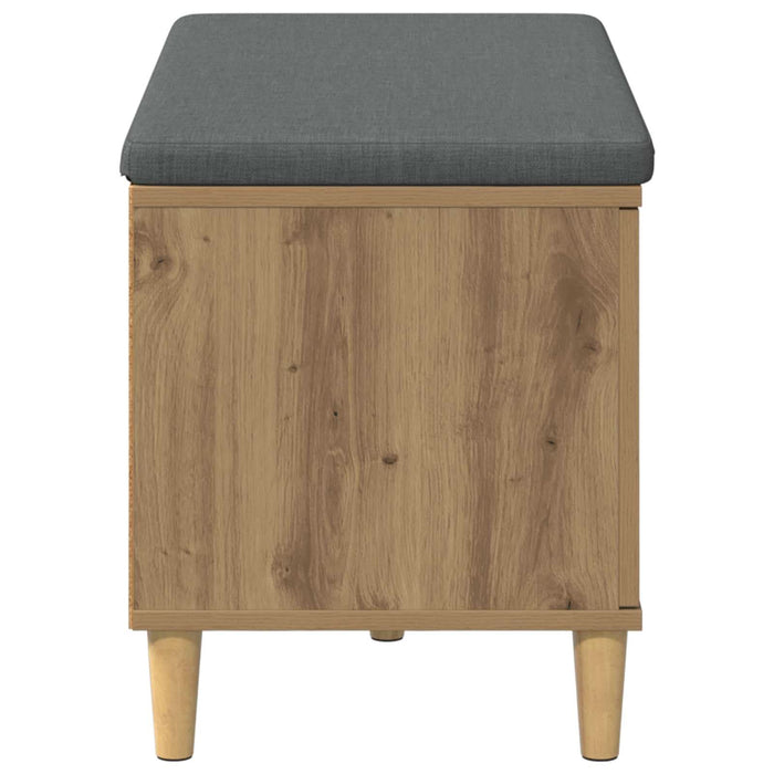 Bancă pentru pantofi cu pernă Stejar Artizanal 80 x 38 x 46 cm WALTI
