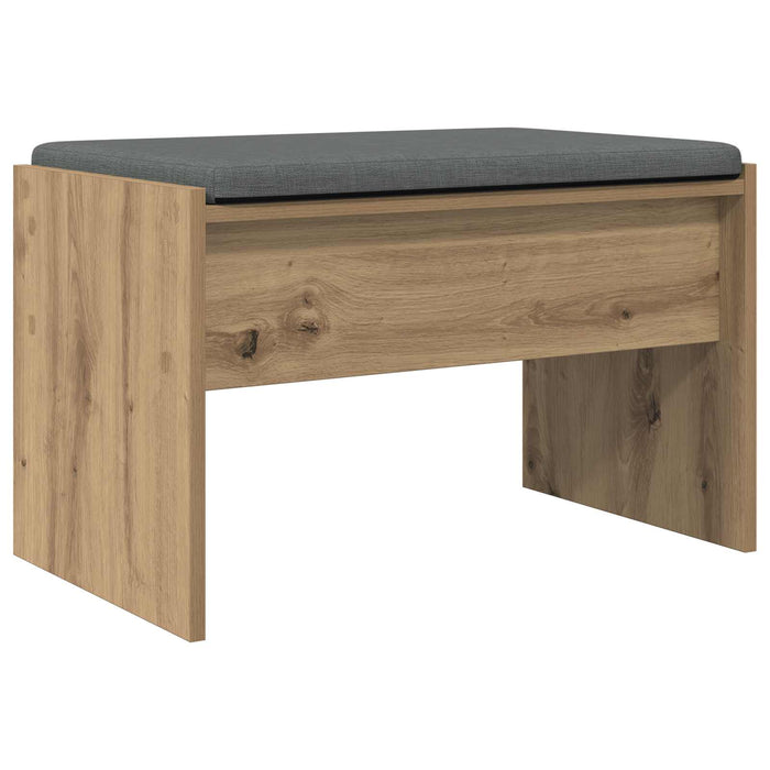 Bancă pentru pantofi cu pernă Stejar Artizanal 63 x 38 x 40 cm WALTI