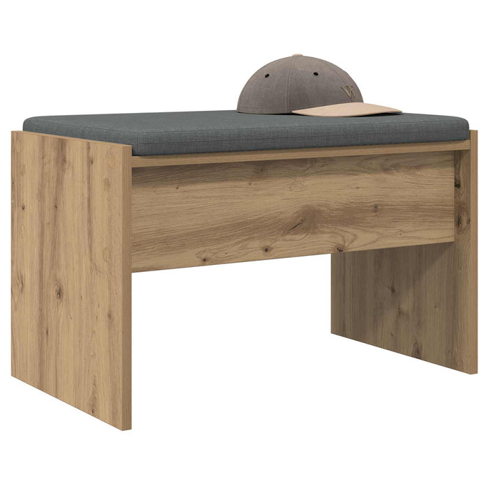 Bancă pentru pantofi cu pernă Stejar Artizanal 63 x 38 x 40 cm WALTI