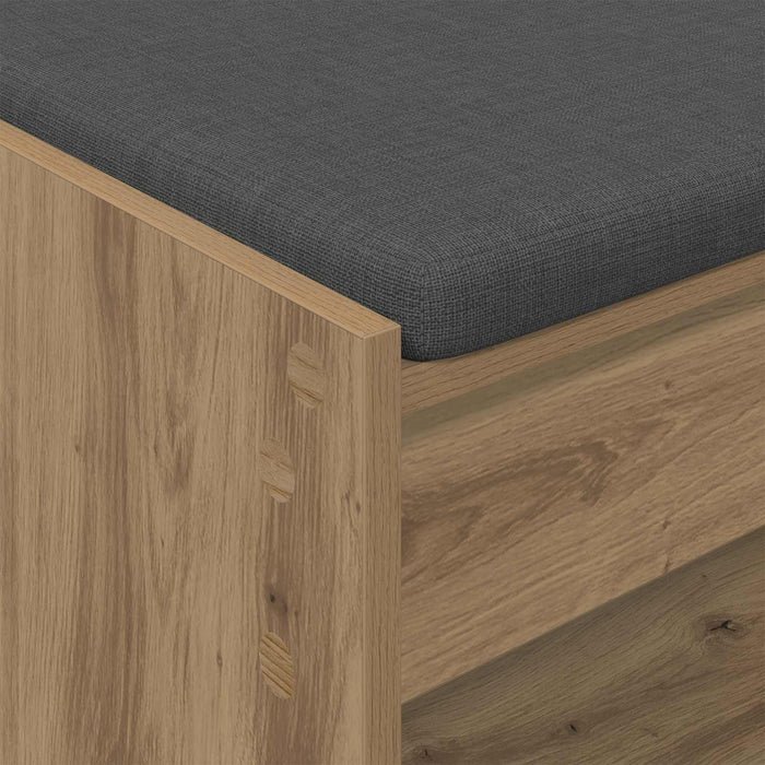 Bancă pentru pantofi cu pernă Stejar Artizanal 63 x 38 x 45 cm WALTI