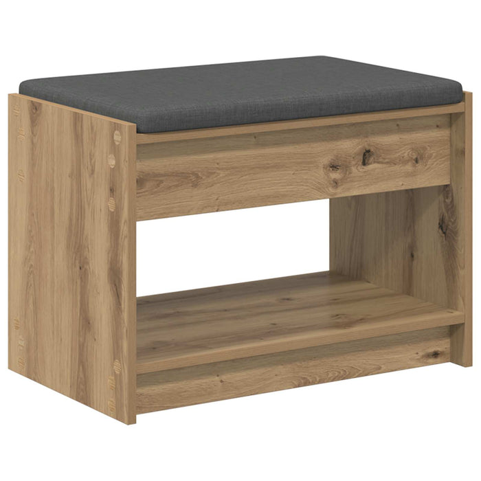 Bancă pentru pantofi cu pernă Stejar Artizanal 63 x 38 x 45 cm WALTI