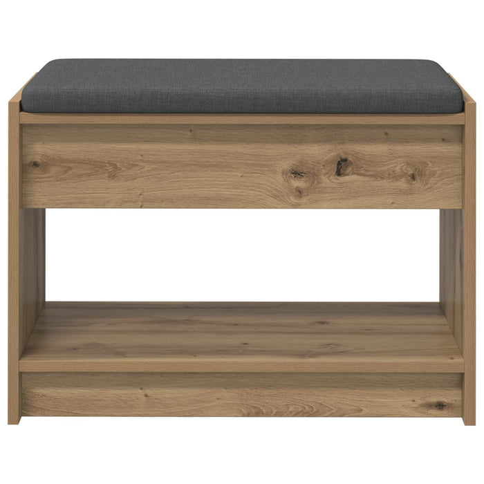 Bancă pentru pantofi cu pernă Stejar Artizanal 63 x 38 x 45 cm WALTI