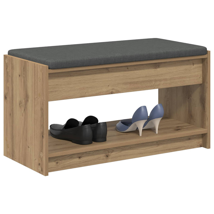 Bancă pentru pantofi cu pernă Stejar Artizanal 83 x 38 x 45 cm WALTI