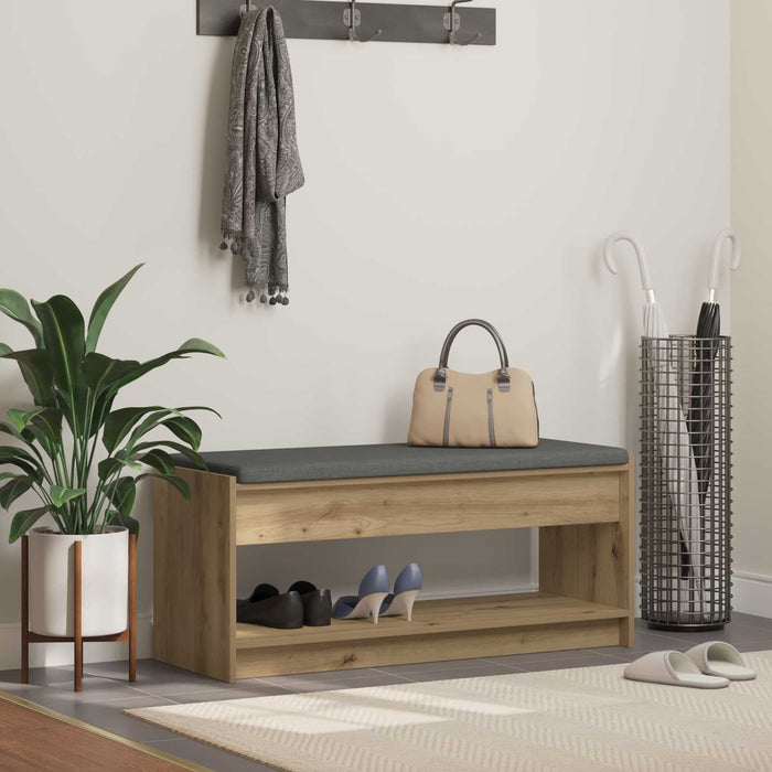 Bancă pentru pantofi cu pernă Stejar Artizanal 103 x 38 x 45 cm WALTI