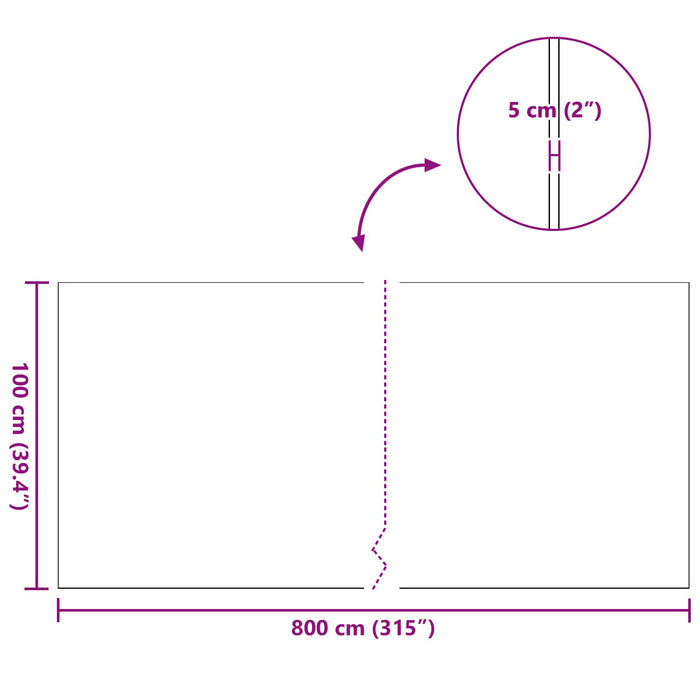 Iarbă artificială Verde 1 x 8 m / 50 mm PP & PE - WALTI WALTI
