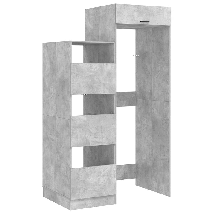 Set dulap de rufe cu depozitare 2 buc. Beton Lemn prelucrat WALTI