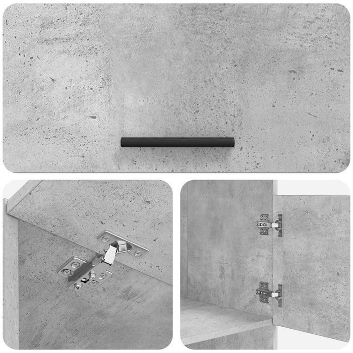 Set dulap de rufe cu depozitare 2 buc. Beton Lemn prelucrat WALTI