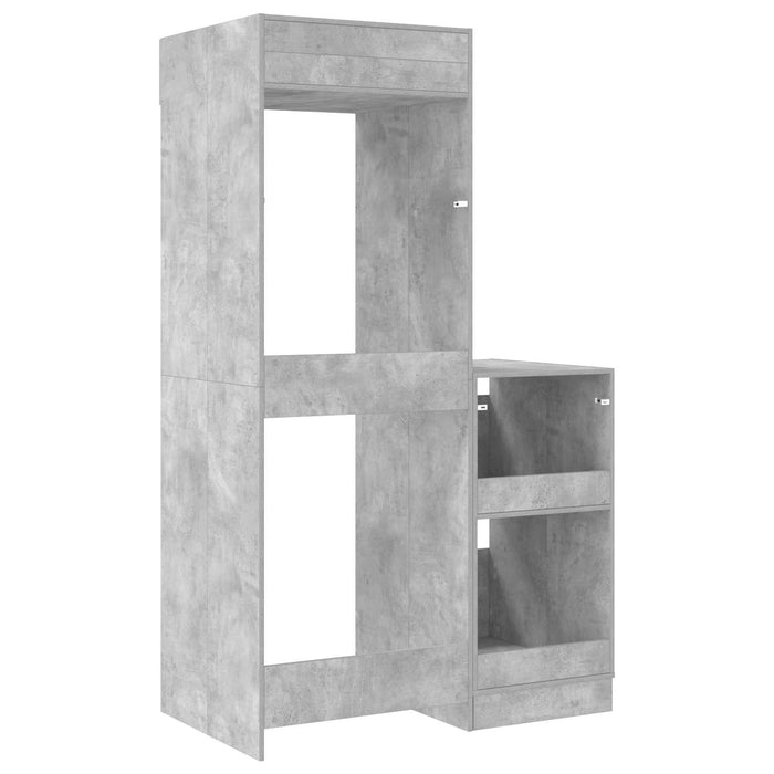 Set dulap de rufe cu depozitare 2 buc. Beton Lemn prelucrat WALTI