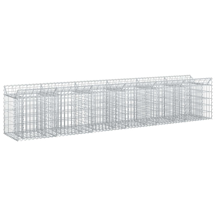 Pat ridicat din gabion 2 pcs Argintiu 300 x 50 x 60 cm - WALTI WALTI