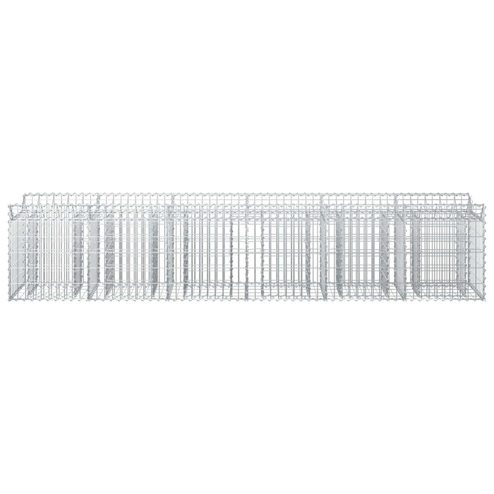 Pat ridicat din gabion 2 pcs Argintiu 300 x 50 x 60 cm - WALTI WALTI