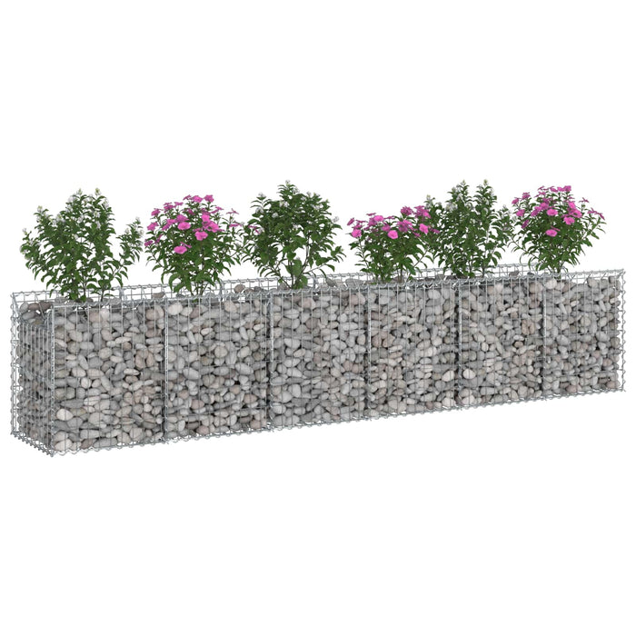 Pat ridicat din gabion 2 pcs Argintiu 300 x 50 x 60 cm - WALTI WALTI