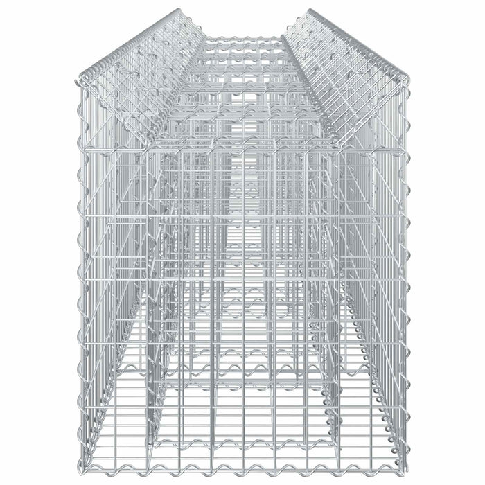 Pat ridicat din gabion 2 pcs Argintiu 300 x 50 x 60 cm - WALTI WALTI