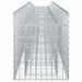 Pat ridicat din gabion 2 pcs Argintiu 300 x 50 x 60 cm - WALTI WALTI