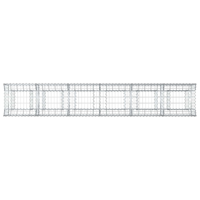Pat ridicat din gabion 2 pcs Argintiu 300 x 50 x 60 cm - WALTI WALTI