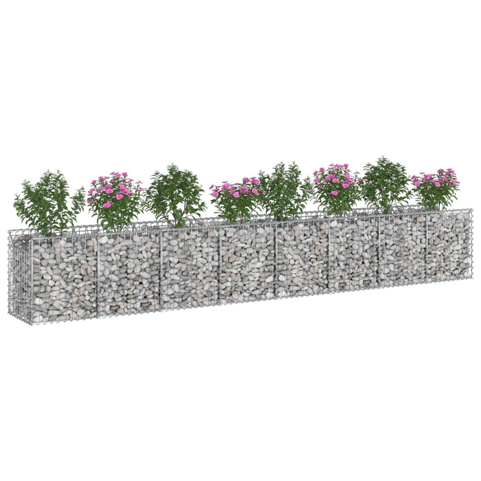 Pat ridicat din gabion 2 pcs Argintiu 400 x 50 x 60 cm - WALTI WALTI