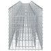 Pat ridicat din gabion 2 pcs Argintiu 400 x 50 x 60 cm - WALTI WALTI