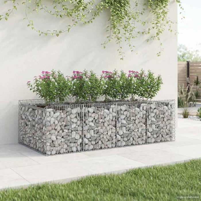 Pat ridicat din gabion 2 pcs Argintiu - WALTI WALTI