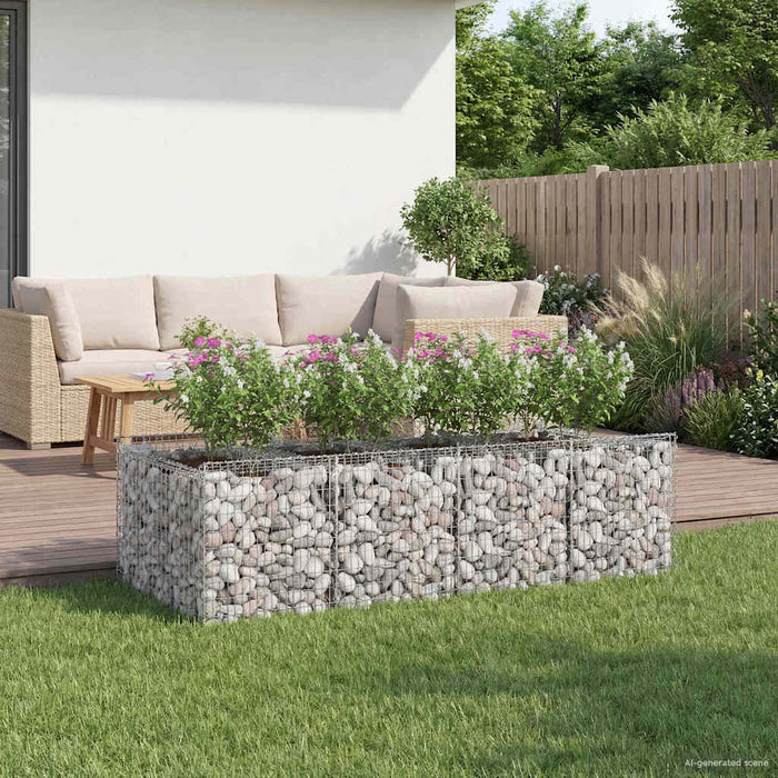 Pat ridicat din gabion 2 pcs Argintiu - WALTI WALTI