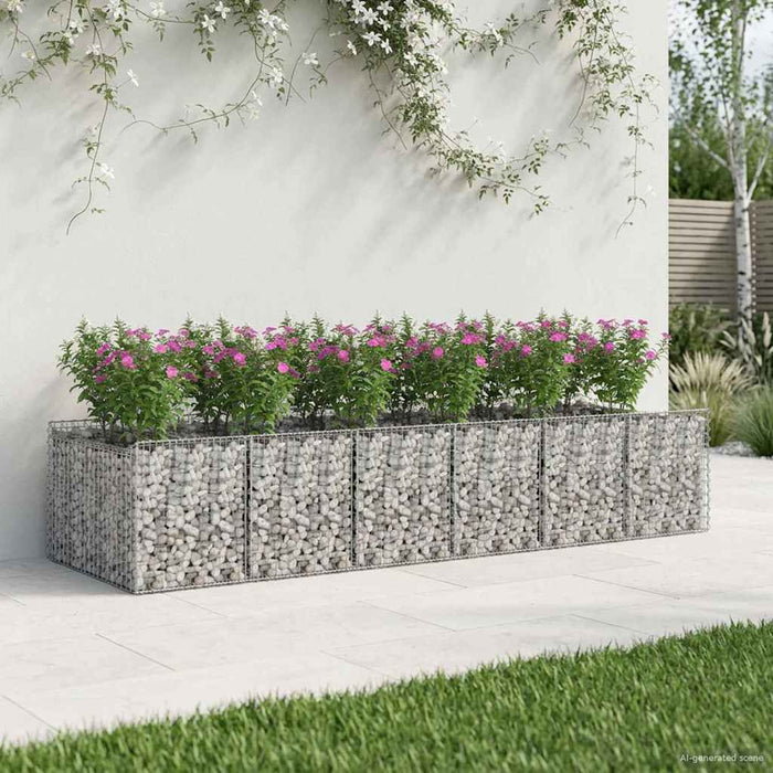 Pat ridicat din gabion 2 pcs Argintiu - WALTI WALTI