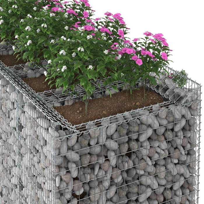 Pat ridicat din gabion 2 pcs Argintiu - WALTI WALTI