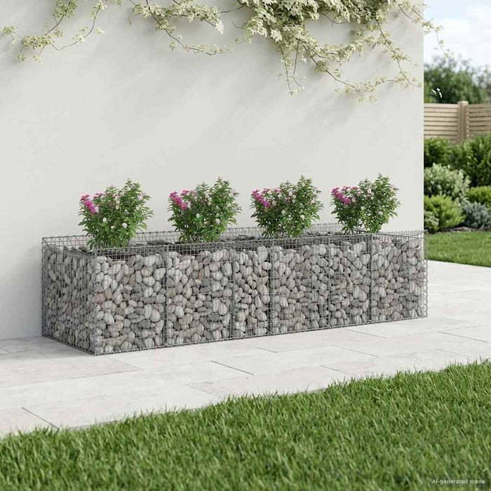 Pat ridicat din gabion 3 pcs Argintiu - WALTI WALTI