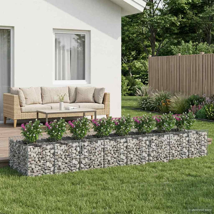 Pat ridicat din gabion 3 pcs Argintiu - WALTI WALTI