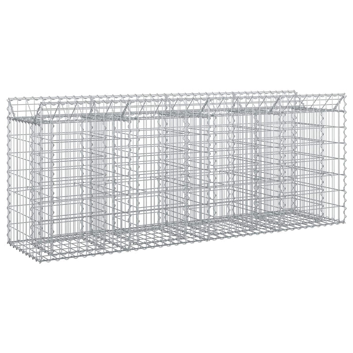 Pat ridicat din gabion 2 pcs Argintiu 200 x 50 x 80 cm - WALTI WALTI