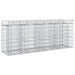 Pat ridicat din gabion 2 pcs Argintiu 200 x 50 x 80 cm - WALTI WALTI