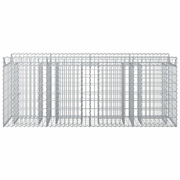 Pat ridicat din gabion 2 pcs Argintiu 200 x 50 x 80 cm - WALTI WALTI