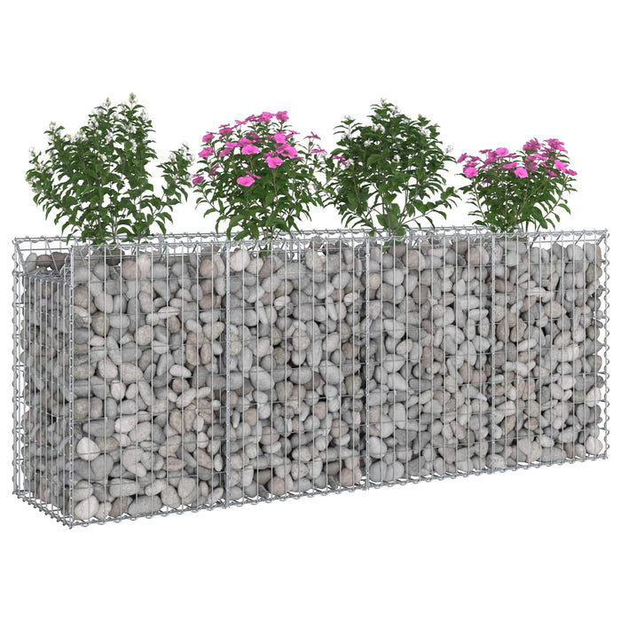 Pat ridicat din gabion 2 pcs Argintiu 200 x 50 x 80 cm - WALTI WALTI