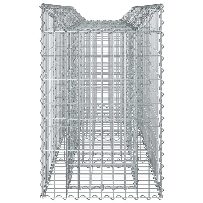 Pat ridicat din gabion 2 pcs Argintiu 200 x 50 x 80 cm - WALTI WALTI