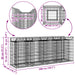Pat ridicat din gabion 2 pcs Argintiu 200 x 50 x 80 cm - WALTI WALTI