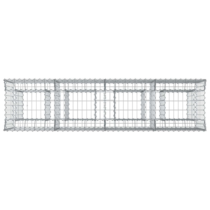Pat ridicat din gabion 2 pcs Argintiu 200 x 50 x 80 cm - WALTI WALTI