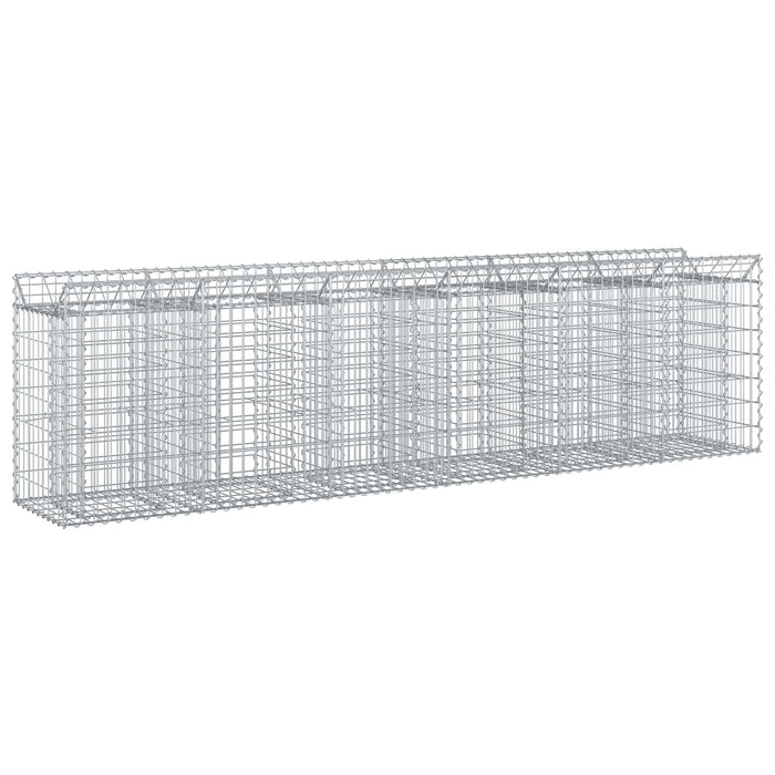 Pat ridicat din gabion 2 pcs Argintiu 300 x 50 x 80 cm - WALTI WALTI