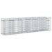 Pat ridicat din gabion 2 pcs Argintiu 300 x 50 x 80 cm - WALTI WALTI