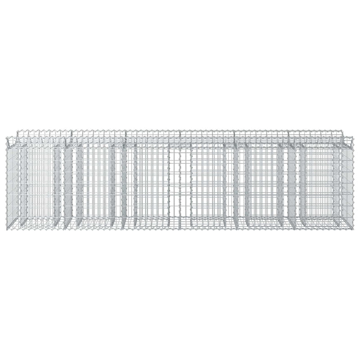 Pat ridicat din gabion 2 pcs Argintiu 300 x 50 x 80 cm - WALTI WALTI