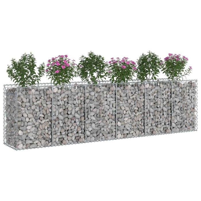 Pat ridicat din gabion 2 pcs Argintiu 300 x 50 x 80 cm - WALTI WALTI