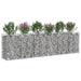 Pat ridicat din gabion 2 pcs Argintiu 300 x 50 x 80 cm - WALTI WALTI