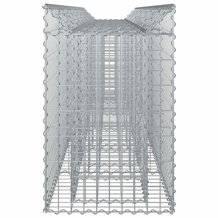 Pat ridicat din gabion 2 pcs Argintiu 300 x 50 x 80 cm - WALTI WALTI