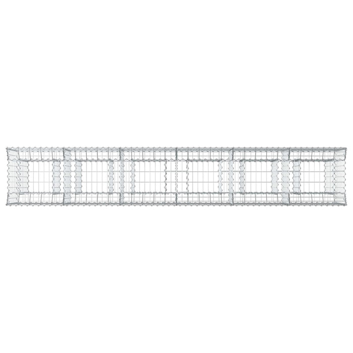 Pat ridicat din gabion 2 pcs Argintiu 300 x 50 x 80 cm - WALTI WALTI